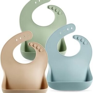 PandaEar Set of 3 Silicone Baby Bibs Waterproof